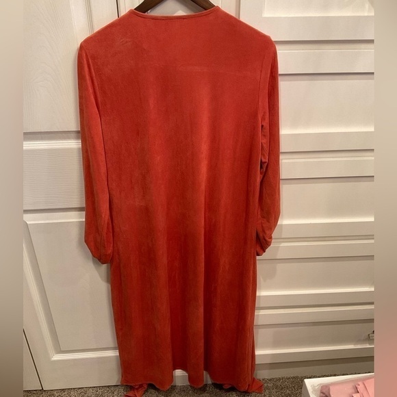 Tahari pretty burnt orange suede like soft fabric jacket. - Picture 4 of 6